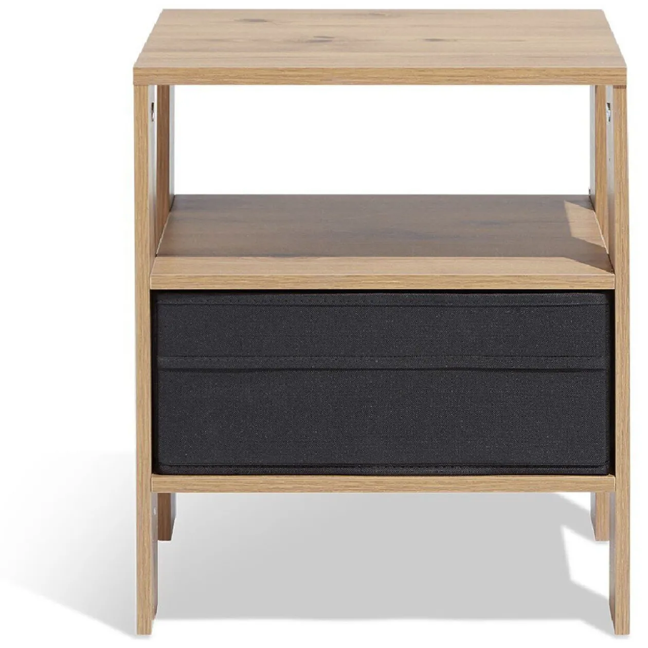 Table de chevet Utah naturelle et noire 1 tiroir et 1 niche