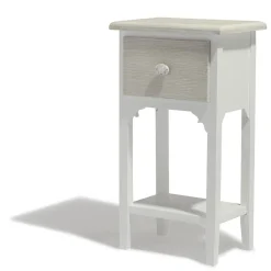 Table de chevet Venise blanche 1 tiroir et 1 étagère