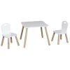 Table pour enfant mdf+pin Sven blanc naturel