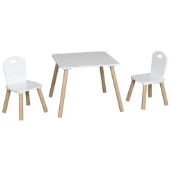 Table pour enfant mdf+pin Sven blanc naturel