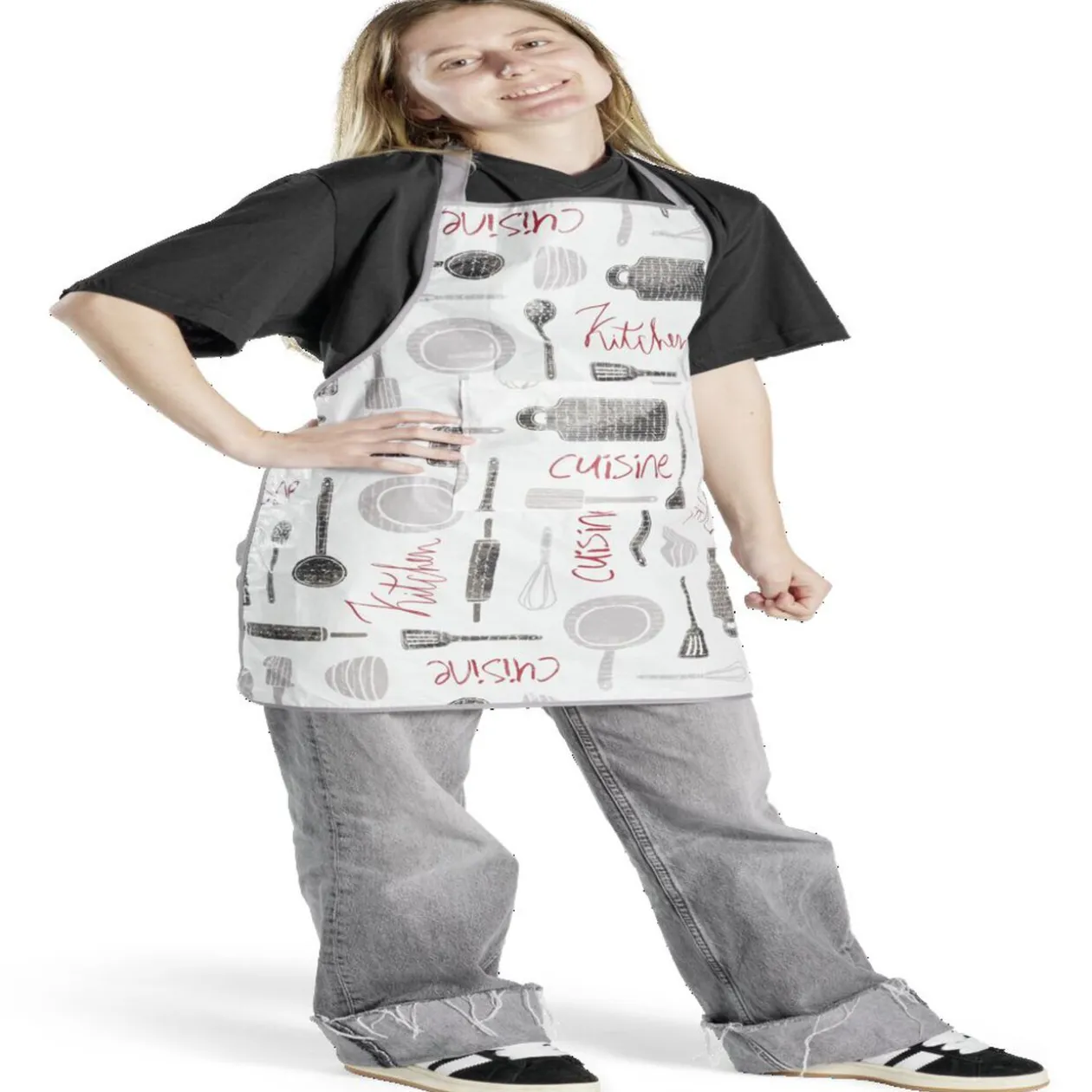 Tablier de cuisine avec inscriptions 72x65cm