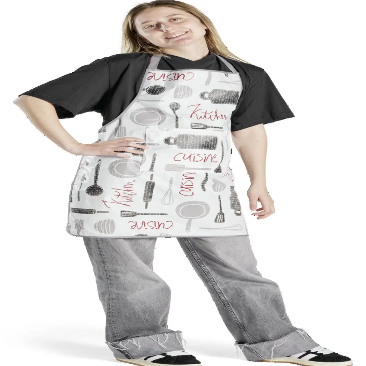 Tablier de cuisine avec inscriptions 72x65cm