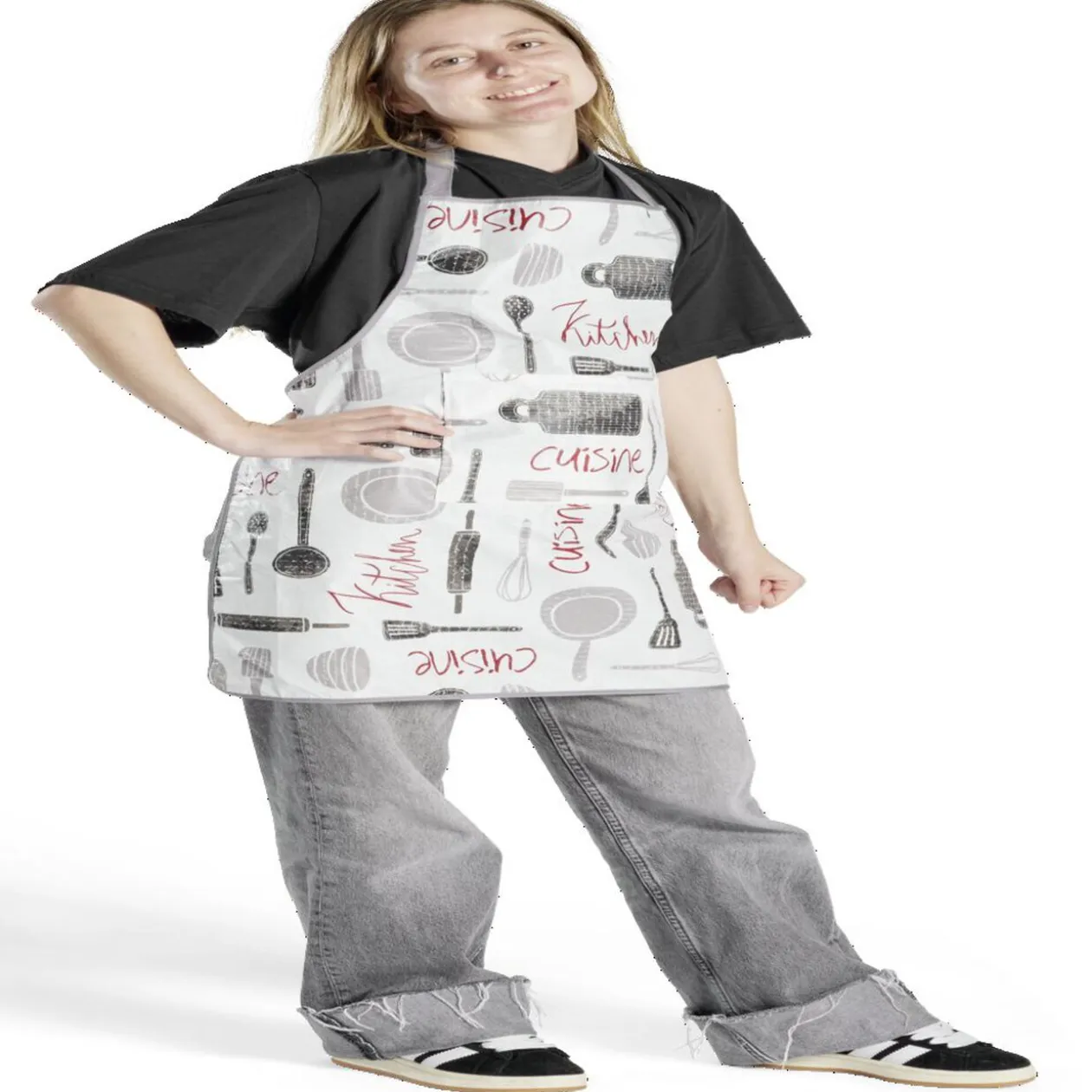 Tablier de cuisine avec inscriptions 72x65cm