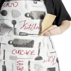 Tablier de cuisine avec inscriptions 72x65cm