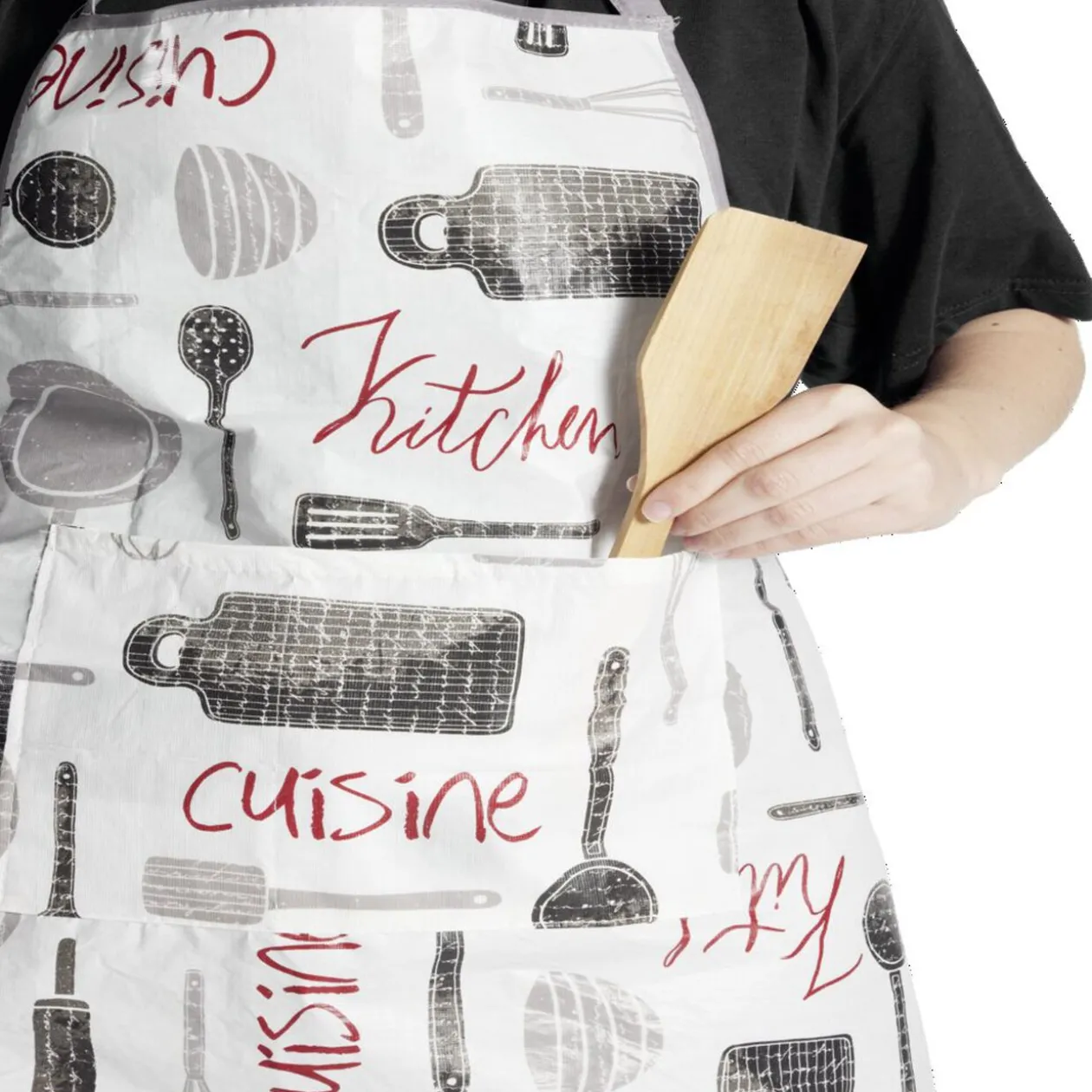 Tablier de cuisine avec inscriptions 72x65cm