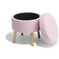 Tabouret avec coffre intégré Joseph rose