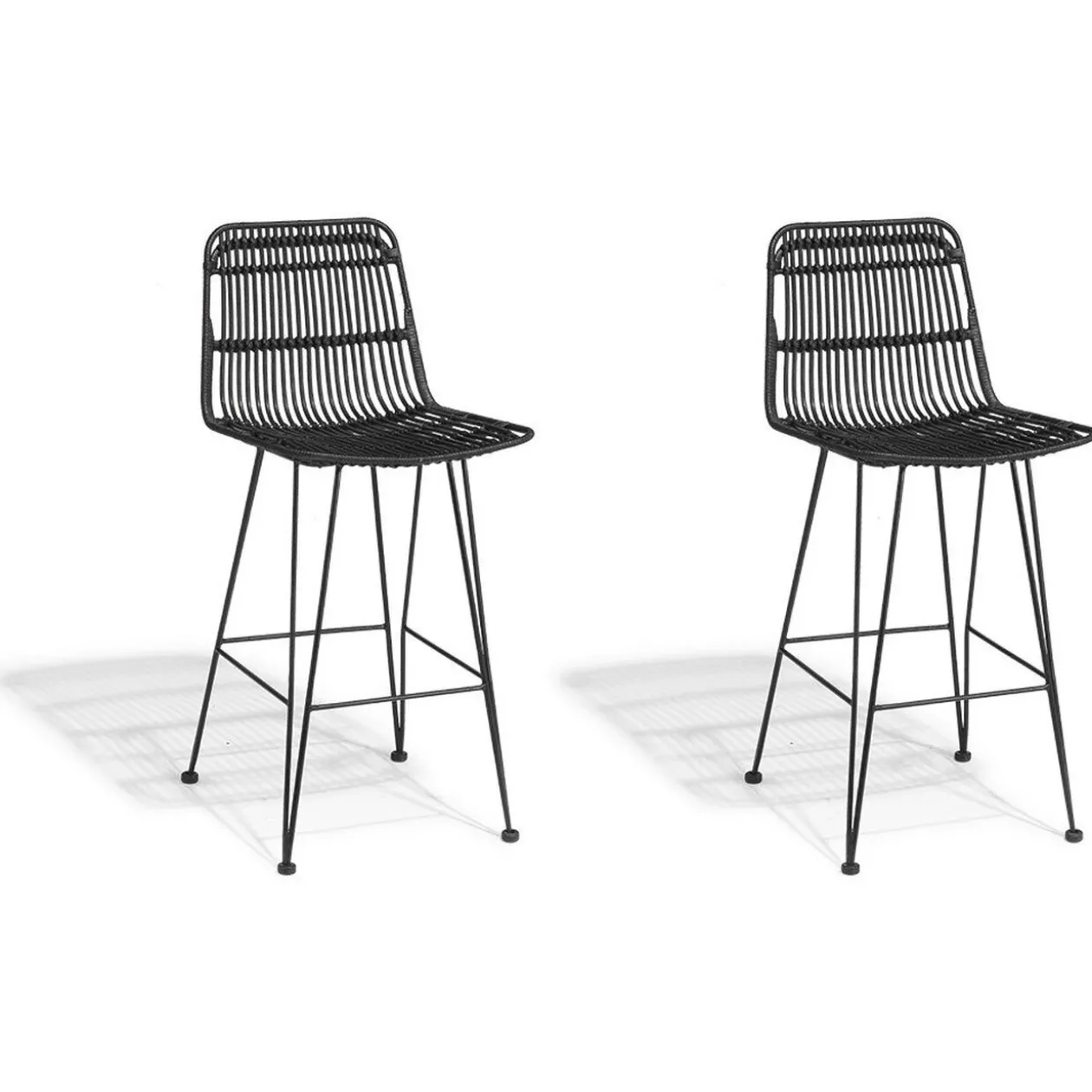 Tabouret de bar Banyan noir x2