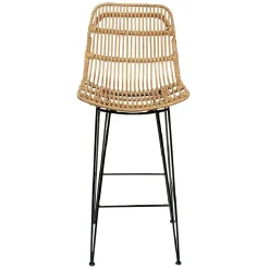 Tabouret de bar Banyan rotin pieds métal x2