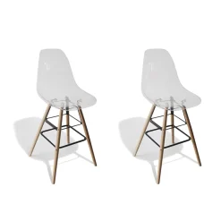Tabouret de bar Charlotte transparents x 2