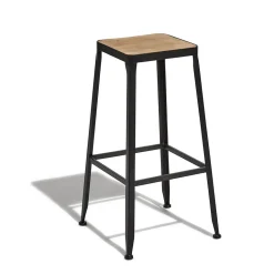 Tabouret de bar Chicago acajou et noir