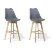 Tabouret de bar Chloé gris anthracite x 2