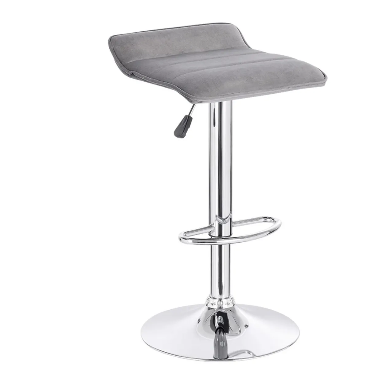 Tabouret de bar Majestik rotatif Gris L.30.5 x P.39.5 x H.63/83.5 cm