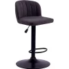 Tabouret de bar Queen 44x47x83-103cm effet velours noir