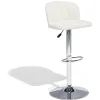 Tabouret de bar Queen 44x47x83-103cm effet velours beige