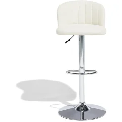 Tabouret de bar Queen 44x47x83-103cm effet velours beige