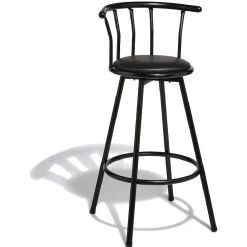 Tabouret de bar rotatif Bistrot noir x2