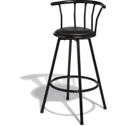 Tabouret de bar rotatif Bistrot noir x2