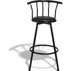 Tabouret de bar rotatif Bistrot noir x2