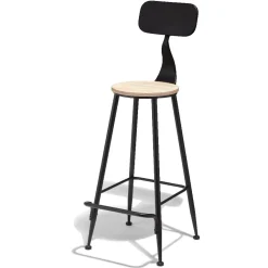 Tabouret de bar Saloon noir et bois
