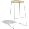 Tabouret de bar 32xH69,5x32cm pin et métal blanc