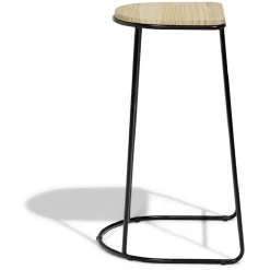 Tabouret de bar 32xH69,5x32cm pin et métal noir