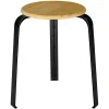 Tabouret en bambou et métal Jack noir naturel L.30 x P.30 x H.45 cm