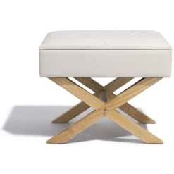Tabouret Jules blanc avec coffre intégré