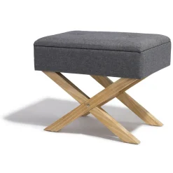 Tabouret Jules gris anthracite avec coffre intégré