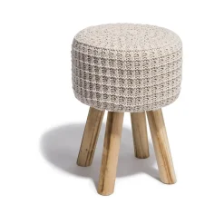 Tabouret Lya écru Ø30 x H.41 cm
