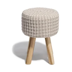 Tabouret Lya écru Ø30 x H.41 cm
