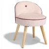 Tabouret Nina rose et bordeaux