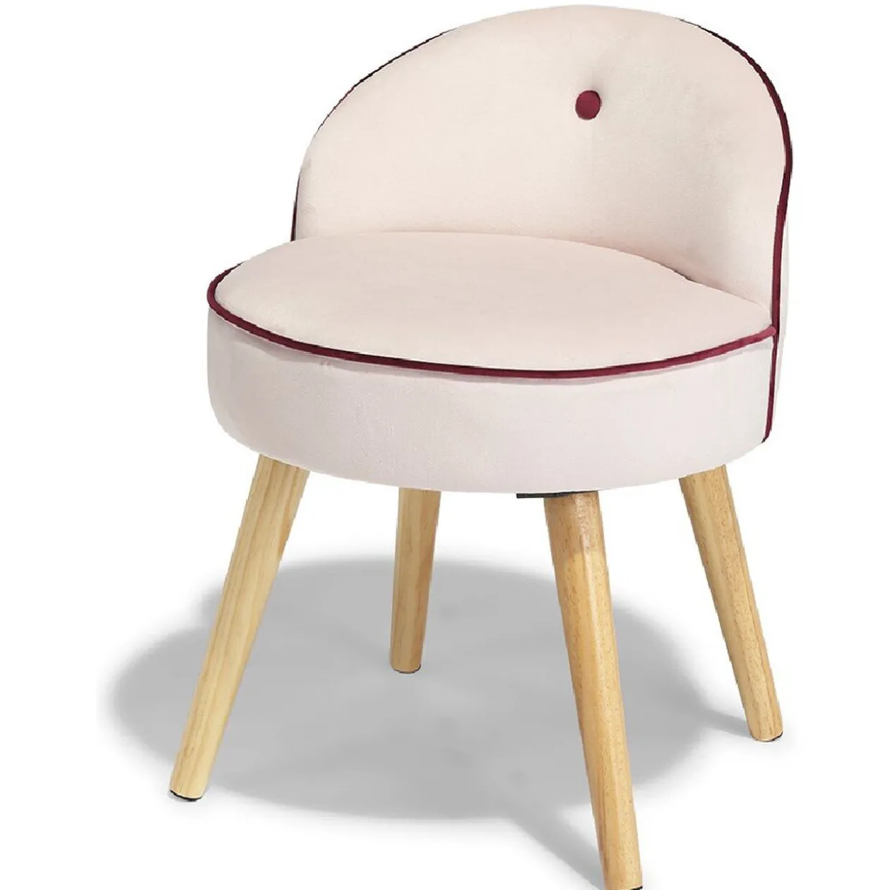 Tabouret Nina rose et bordeaux