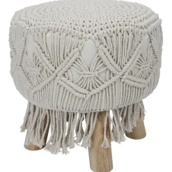 Tabouret trépied recouvert de macramé collection Serenity