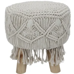 Tabouret trépied recouvert de macramé collection Serenity