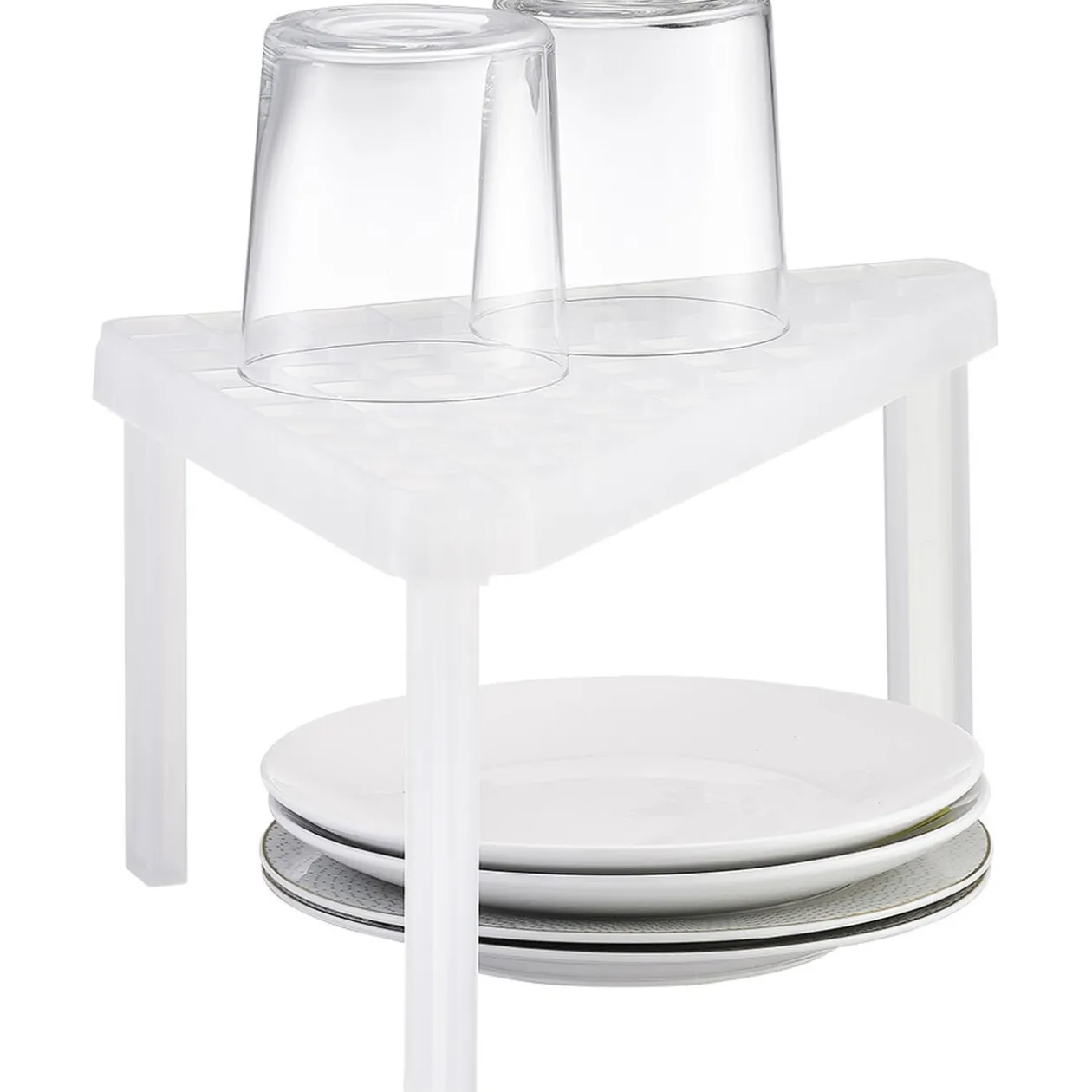 Étagère d'angle cuisine plastique blanc