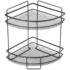 Étagère d'angle vintage métal noir 2 niveaux