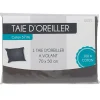 Taie d oreiller gris foncé avec volant
