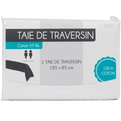 Taie de traversin blanc