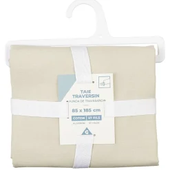 Taie de traversin en coton beige 185x85 cm