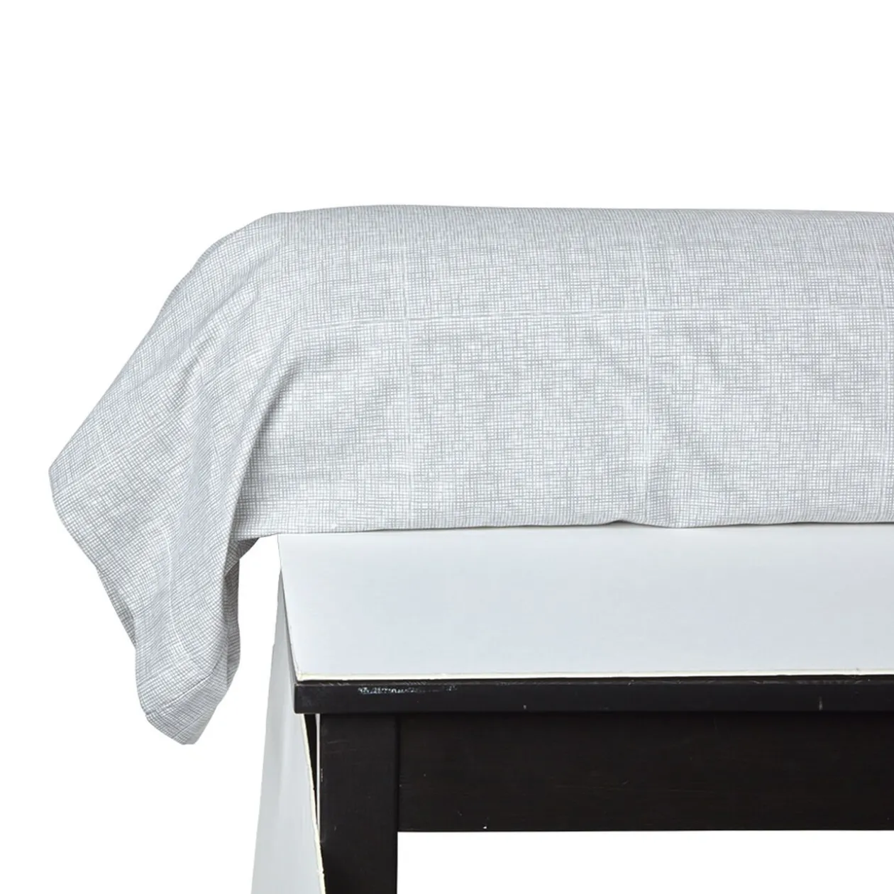 Taie de traversin imprimée blanc et gris