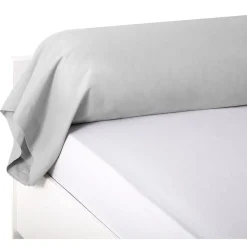 Taie de traversin uni gris 85xL185cm