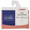 Taie de traversin unie rose pêche