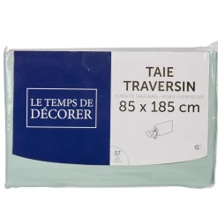 Taie de traversin unie vert d eau