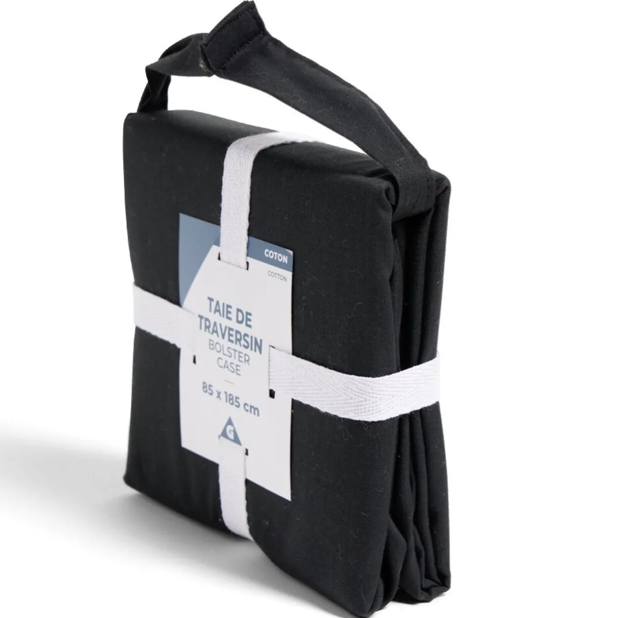 Taie de traversin 85x185cm 100% coton noir
