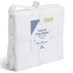 Taie de traversin 85x185cm polycoton blanc