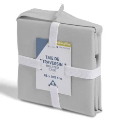 Taie de traversin 85x185cm polycoton gris