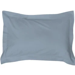 Taie d'oreiller à volant imprimé bleu 50x70cm