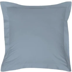 Taie d'oreiller à volant imprimé bleu 63x63cm