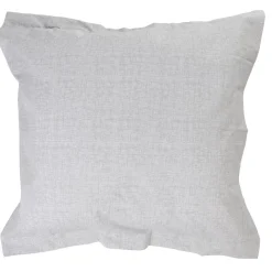 Taie d'oreiller à volant imprimé blanc et gris 63x63cm