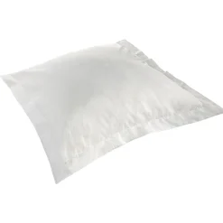 Taie d'oreiller à volant imprimé beige et blanc 63x63cm